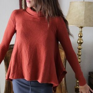 Free People Autumn Leaf Orange Swing Sweater XS